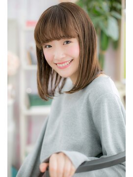 ミック 日暮里店(miq) シースルーバング◎ココアベージュ透け感ストレートb1