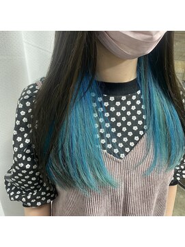 ゴート(GOAT) インナーカラー／ターコイズブルー/ダブルカラー/ブリーチカラー