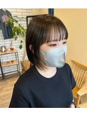 ミニボブショート 透け感バングセミウエットツヤ髪