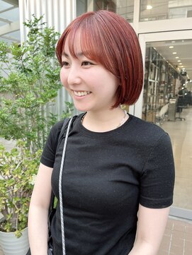 ザレミー(THE REMMY) 前上がりボブ×ブリーチなしのオレンジカラー