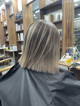 ラフ(LAFF) #バレイヤージュ#グレージュカラー#ボブウルフ#ココアベージュ