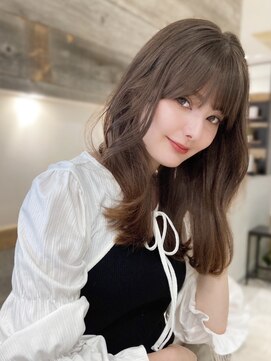 フォンズ(FONS) 透明感グレージュカラー/韓国ヘア/レイヤーカット/流れる顔周り