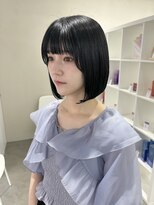 キートス 高知店(kiitos)&nbsp;丸みボブ/くすみカラー/ブルーグレージュ