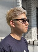 メンズスパイキーショート×ホワイトブロンド