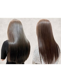 口コミで大人気☆髪質改善縮毛矯正でワンランク上の艶髪ストレートへ◎最小限のダメージで潤い&ツヤ感UP♪