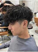 マッシュスパイラルパーマツイストスパイラル波巻きメンズ