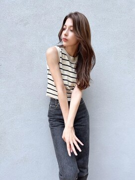 ビームズ トータルビューティー 西中島店(Bee ms Total Beauty) ゆるふわロングベージュカラーブリーチしない透明感カラー