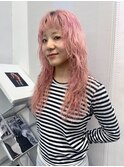 ブリーチダブルカラーピンクヘアカラーレイヤー渋谷代官山