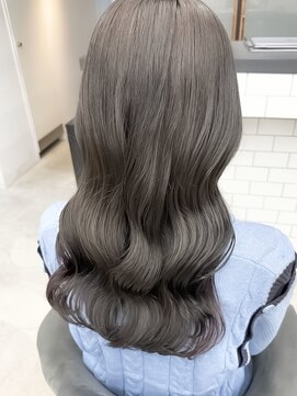 ソア 渋谷(soar) 髪質改善カラーくびれ巻き髪ロングヘア透明グレージュ