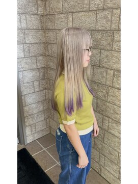 ミルクティー×裾カラー