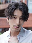 シャドウパーマルーズパーマ毛流れヘアメンズマッシュ原宿