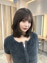 ウェイズトウキョウ 新宿店(Ways TOKYO) 前髪ありミディアムレイヤーカット顔まわり透明感カラーベージュ