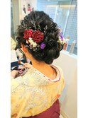 袴×シニヨンアップ