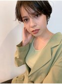 外ハネボブ　ブリーチなしダブルカラー　アッシュブラウン