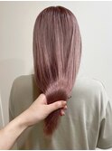 【MIO】ハイトーンホワイトピンク×ミディアムストレート