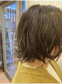 外ハネパーマ/レイヤーカット/レイヤーボブ/抜け感/ベージュ