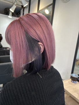 ラフ 難波店(LAFF) #黒髪#ボブルフ#ネビージュ#小顔#ワンレン