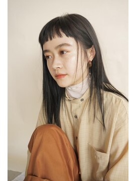 トリッカ 銀座(tricca) 20代30代40代ショートバング暗髪ロング髪質改善