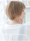 ★透明感カラーフレンチカジュアルマッシュショート20代30代★10