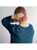 透明感カラー/切りっぱなしボブ