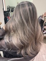 アップ(A+hair) ハイライトカラーミルクティーベージュケアブリーチ髪質改善