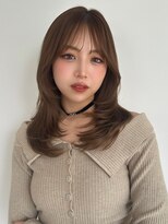バイオレット 栄店(Violet) ミディアムレイヤー/シースルーバング/ブラウングレージュNS-97