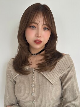 バイオレット ナゴヤ(Violet Nagoya) ミディアムレイヤー/シースルーバング/ブラウングレージュNS-97