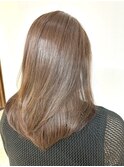 20代30代40代髪質改善カラーベージュ艶感ストレートセミロング