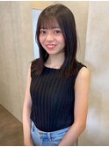 ミディアムヘア 髪質改善縮毛矯正 お顔まわりカット