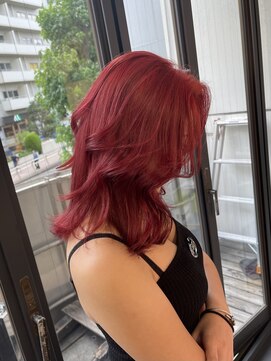 ブレンド 渋谷(BLend) ホワイトグレージュミニウルフデジタルパーマチェリーブラウン