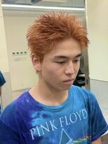 ビカムメンズヘアー 栄店(become men's hair)&nbsp;ハイトーンスパイキーショートブリーチカラーオレンジ