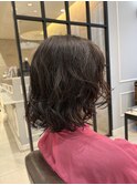 ふわっとした質感のゆるパーマヘア　銀座