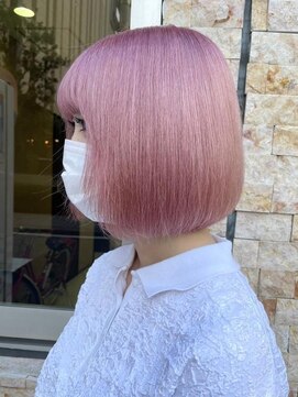 ルーブ トウキョウ(Loob. TOKYO) ハイトーンボブミルクティーベージュピンクベージュダブルカラー