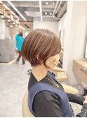 【lond.海気】大人丸みショート、ショコラベージュ、カール