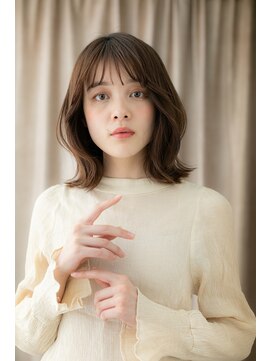 モッズヘア 越谷(mod's hair) 暗髪シースルーバング小顔外ハネミディアムTb3越谷20代30代40代