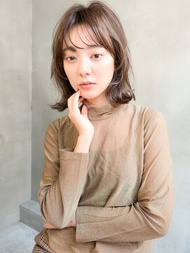 メーヴェ(Mowen) mowen×外ハネミディアム×ラフウェーブ×オレンジベージュ