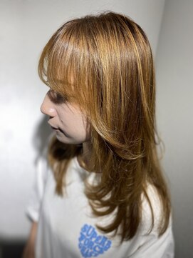 アローズ 久留米店(arose) 20代30代40代シースルーバングヘア×ショコラアッシュ