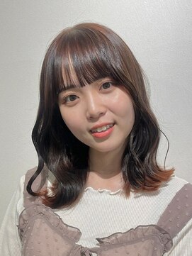 ヘアークリアー せんげん台 小顔外ハネミディアム インナーカラー20代30代40代50代 韓国