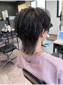 メンズ ウルフカット×アッシュブラック 10代/20代/30代