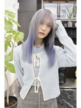 チュダック(ChuDuck) 韓国風《ブルーシルバー》ハイトーン/ケアブリーチ/ダブルカラー