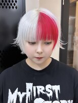 イエナ 渋谷(IENA)&nbsp;ホワイトレッド ダブルカラー ハイトーン ケアブリーチ