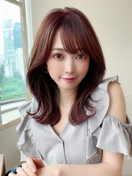 アフロート ディル(AFLOAT D'L) ★小顔ワンカールレイヤーカットデジタルパーマチェリーブラウン