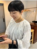 ショートスタイル/丸みショート/暗髪ショート