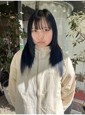 ブリーチなし/ネイビーブラック/韓国レイヤー【多田華歌】