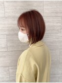 ボブ×オレンジブラウン