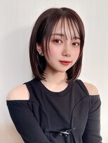 アフロート ディル(AFLOAT D'L) 2グランマッシュ暗めカラー 可愛いくびれボブ結べるボブ外ハネ