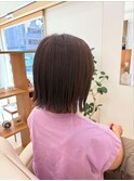 ボブ×ラベンダーカラーで柔らかいくすみカラー◎