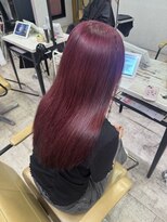 アジールヘア 所沢プロペ通り店(agir hair) ワインレッドブリーチイメチェンダブルカラー学割U24ブリーチ