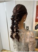 ヘアセット/お呼ばれヘア/結婚式/参列/編み下ろし/編み込み/小顔