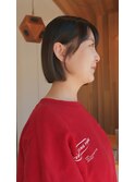 20代30代韓国風くびれ切りっぱなしボブ×シースルーバング